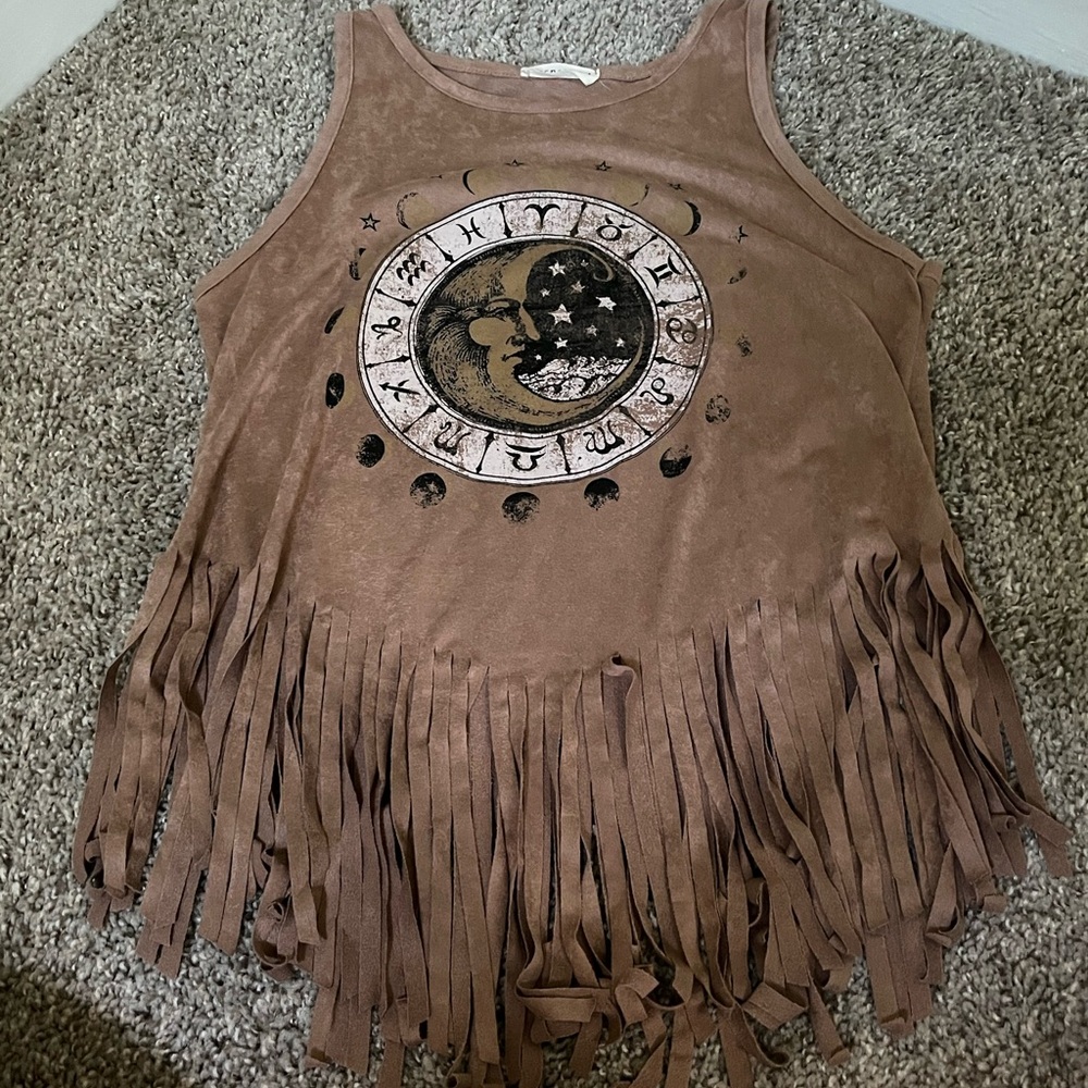 Moon suede tank top